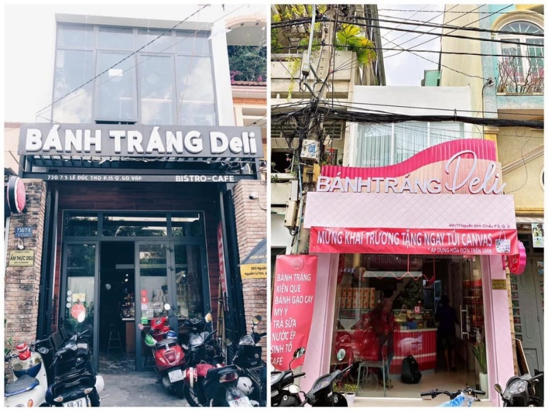 Thưởng thức bánh tráng chấm tại Deli